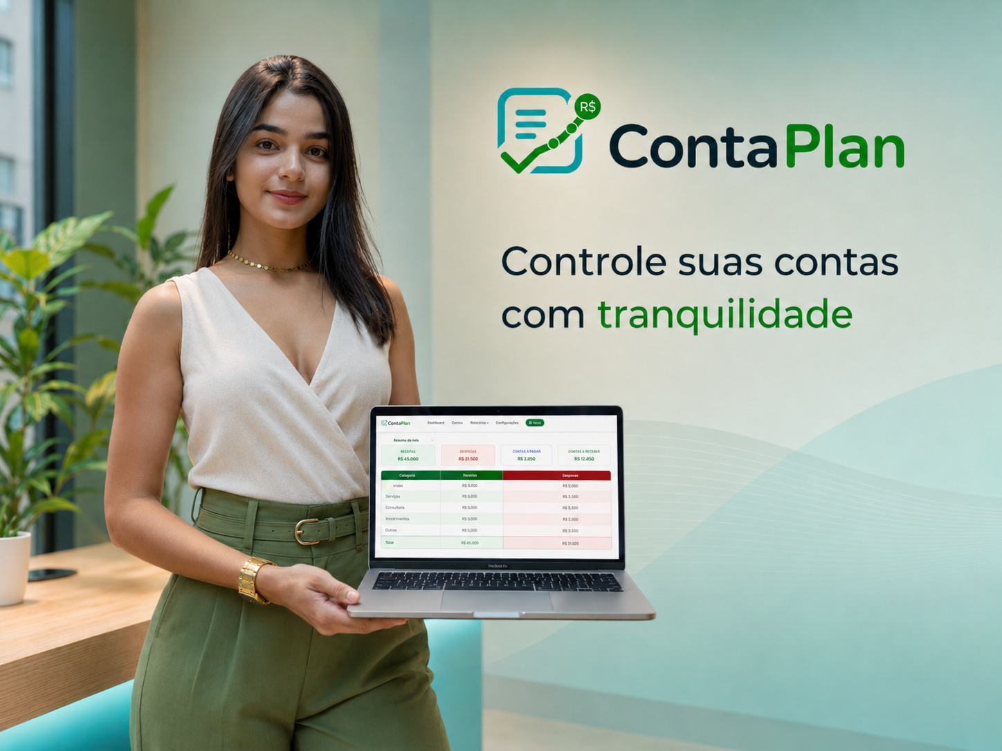 Dashboard do ContaPlan em uso